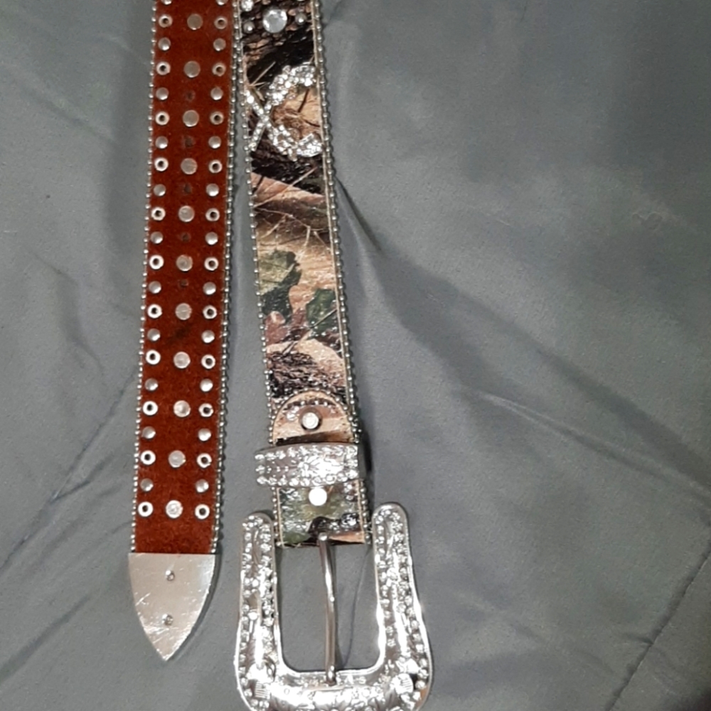 Camo bling belt